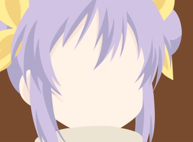 动漫 悠哉日常大王 Minimalist Renge Miyauchi Anime 女孩 Purple Hair Close-Up 高清壁纸 3840x2160