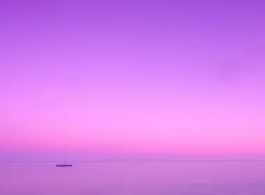 孤舟，日落，天际线 4288x2412