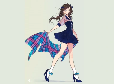 动漫 原创 女孩 Dress Anime Original Long Hair Brown Hair Smile 高清壁纸 5120x2880