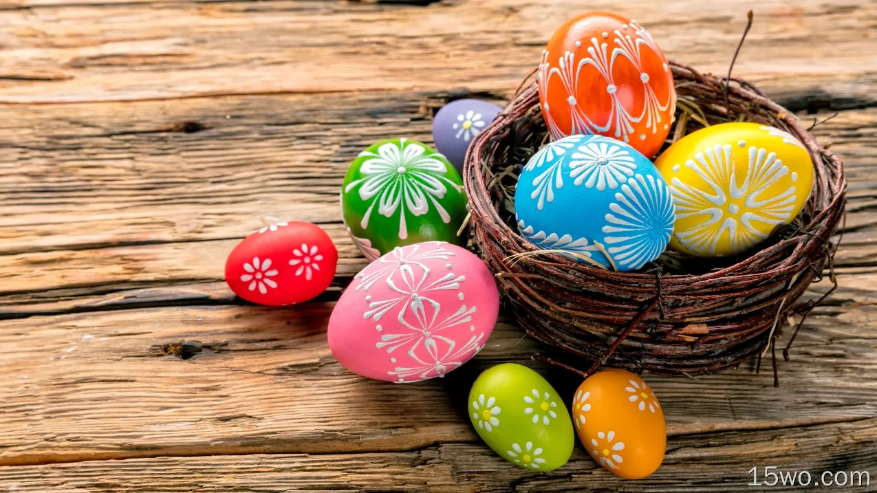 节日 复活节 Easter Egg Colorful 高清壁纸