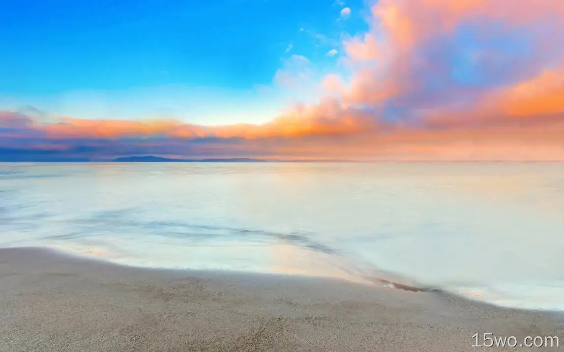 自然 景致 Horizon 天空 海滩 Sea 云 高清壁纸