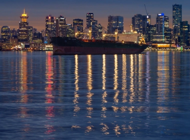 人造 温哥华 城市 加拿大 夜晚 船 高清壁纸 3840x2160