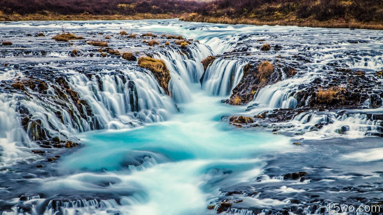 自然 瀑布 冰岛 高清壁纸