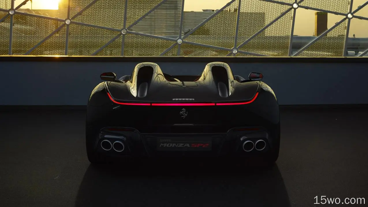 法拉利蒙扎sp2，超级跑车，后视图