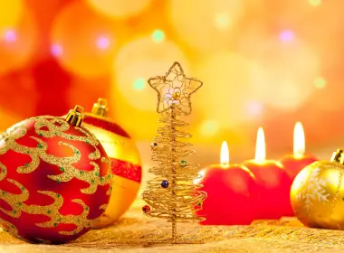 节日 圣诞节 Christmas Ornaments 蜡烛 高清壁纸 2560x1600