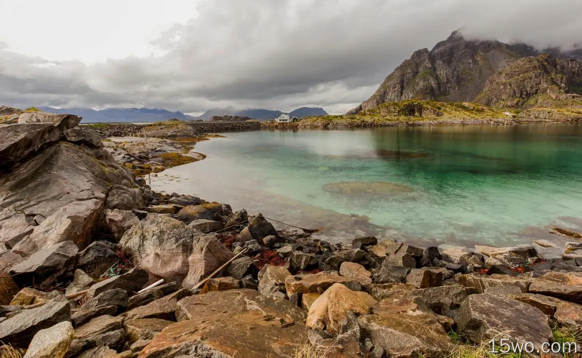 摄影 罗弗敦群岛 湖泊 山 挪威 岩石 高清壁纸