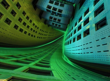 抽象 分形 3D 艺术 数字艺术 Mandelbulb 3D 绿色 Glow CGI 几何 高清壁纸 3840x2160