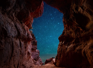 自然 洞穴 地球 夜晚 天空 Starry Sky 星空 高清壁纸 3840x2160