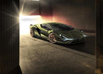 座驾 Lamborghini Sián 兰博基尼 汽车 交通工具 Sport Car Supercar Green Car 高清壁纸  7952x5304