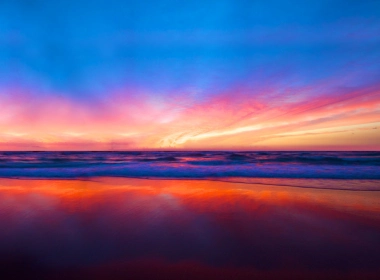 自然 日落 景致 海滩 Horizon Colorful 高清壁纸 3840x2400