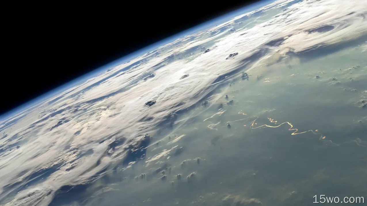 自然 太空俯瞰 地球 太空 云 Horizon 高清壁纸