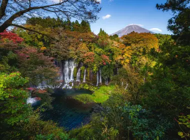 自然 瀑布 日本 Shiraito Falls 大自然 湖泊 高清壁纸 2048x1365