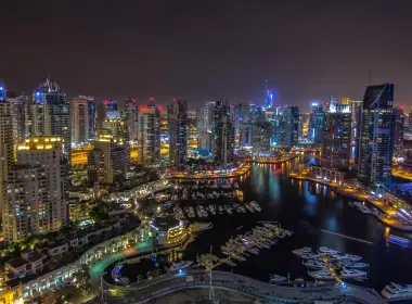 人造 迪拜 城市 阿拉伯联合酋长国 夜晚 高清壁纸 5187x3066
