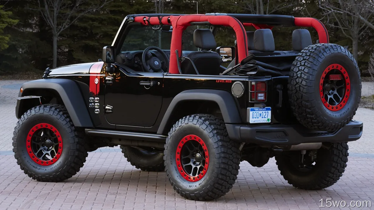 座驾 吉普牧马人 吉普汽車 Concept Car Jeep Wrangler Level Red 4X4 汽车 高清壁纸