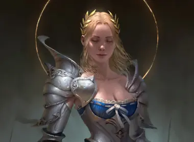 奇幻 骑士 Joan of Arc Armor Woman Warrior Blonde 高清壁纸 3840x2400