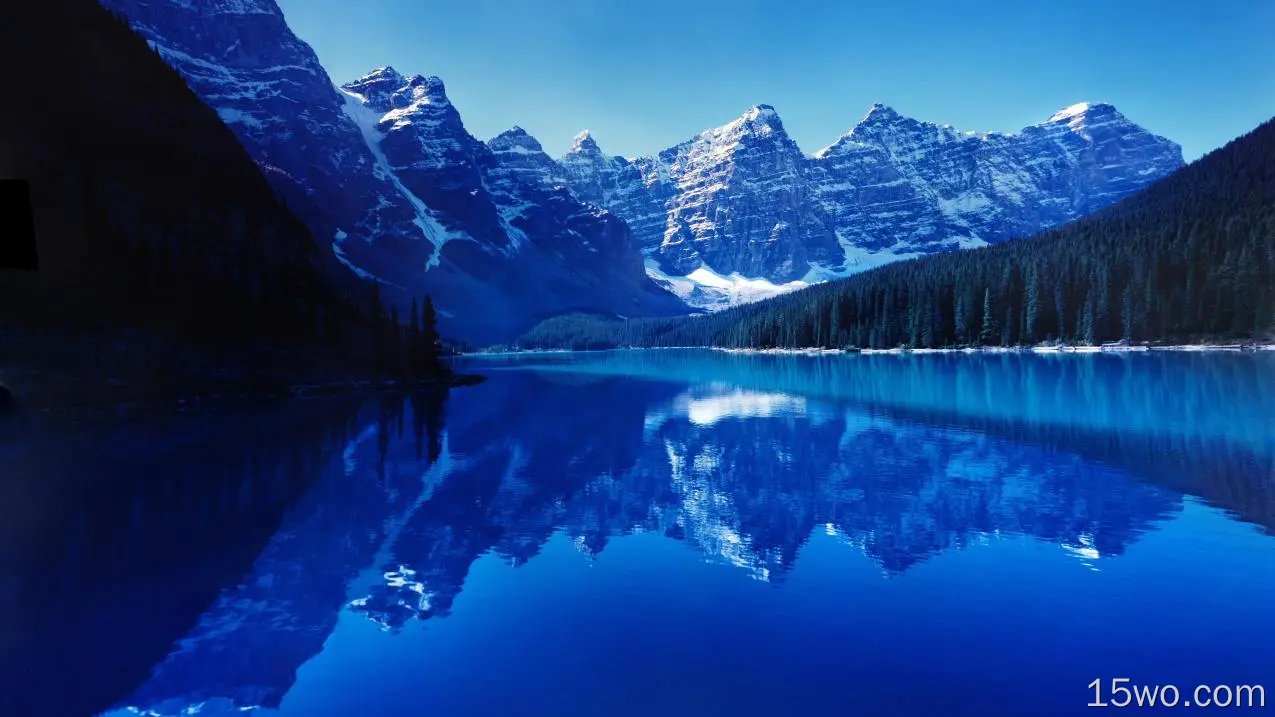 冰碛湖，加拿大，倒影，山，风景