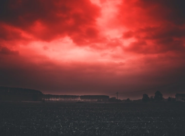红色的天空，地平线，风景，日落 3888x2592