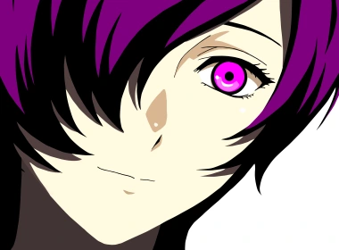 动漫 东京食尸鬼Re Touka Kirishima Purple Hair Pink Eyes Smile 女孩 Minimalist 高清壁纸 7680x4320