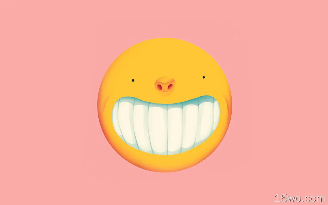 ba95微笑爱情粉色可爱插图艺术黄色