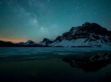 自然 倒影 大自然 水 风景 山 冬季 Starry Sky 夜晚 湖泊 高清壁纸 2880x1800