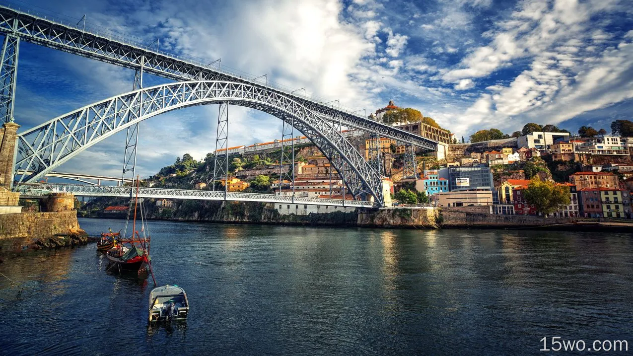 人造 Dom Luís Bridge Porto 高清壁纸