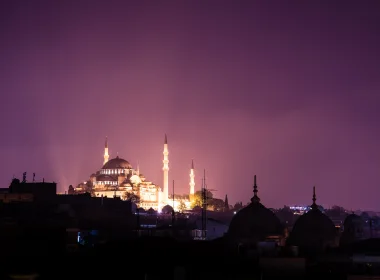 宗教 Suleymaniye Mosque 清真寺 Religion 伊斯兰教 夜晚 高清壁纸 3840x2160