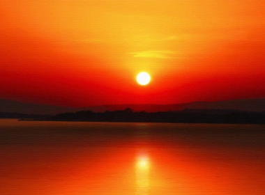 自然 日落 艺术 红色 湖泊 高清壁纸 3840x2160