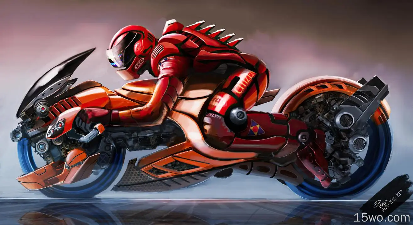 科幻 赛博朋克 未来主义 摩托车 交通工具 高清壁纸