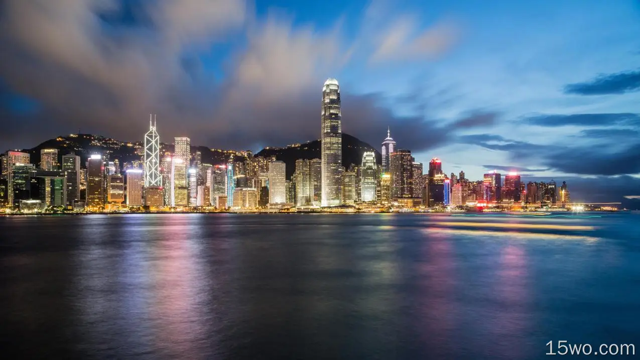 4K 风景 维多利亚港夜景 香港
