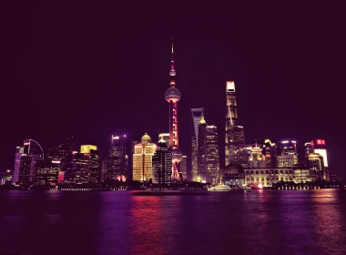 人造 上海 城市 中国 建筑 摩天大楼 夜晚 高清壁纸 3840x2160