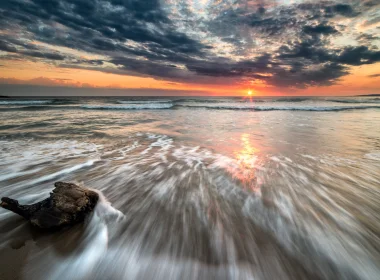 自然 日落 地球 海滩 海洋 Sea 太阳 Horizon 高清壁纸 3840x2160