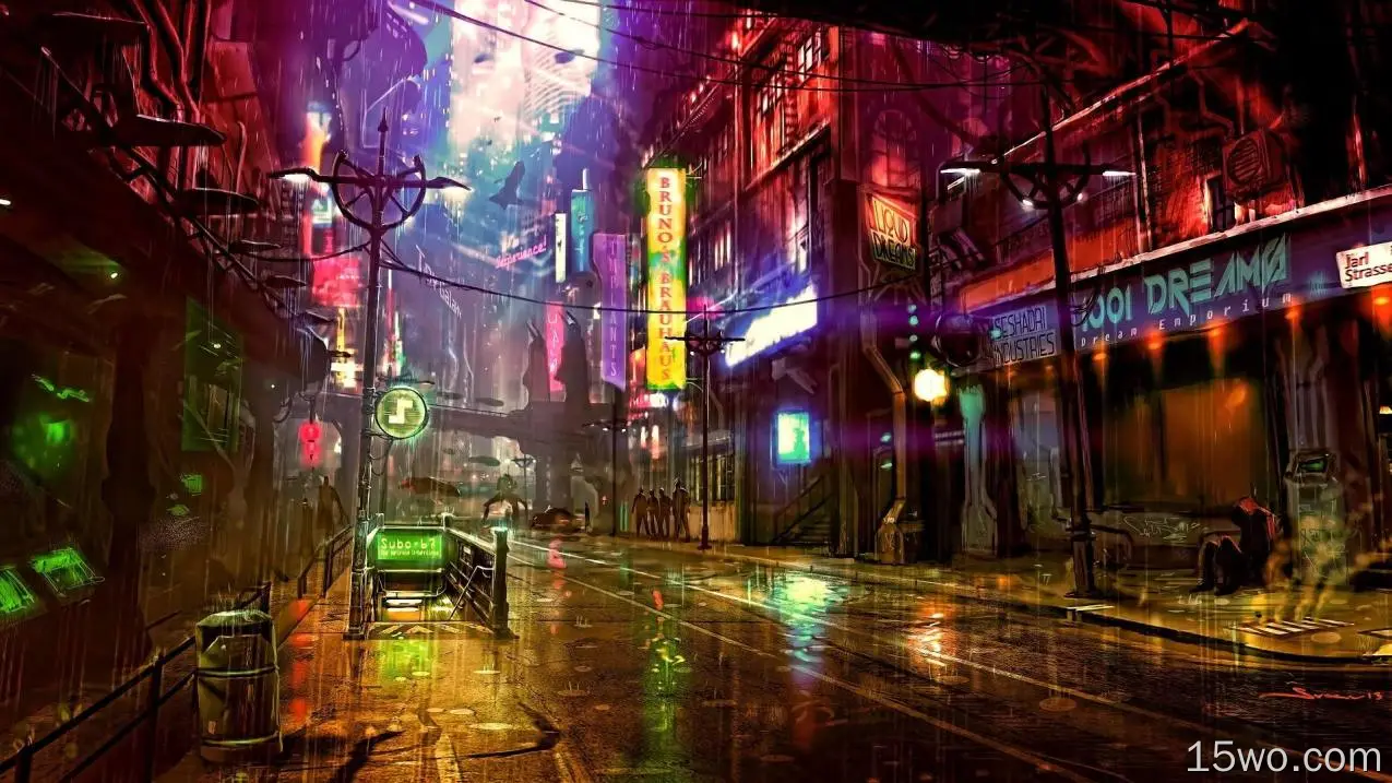 科幻 赛博朋克 城市 未来主义 色彩 高清壁纸