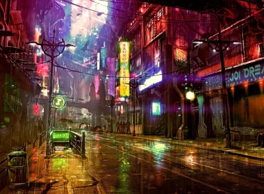科幻 赛博朋克 城市 未来主义 色彩 高清壁纸 1920x1080