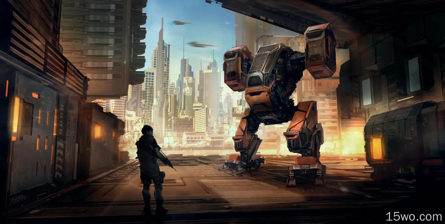 科幻 机器人 城市 军人 高清壁纸