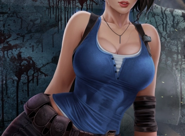 Jill Valentine,Resident Evil,video games,video game girls,artwork,drawing,fan art,Prywinko,portrait display,necklace,looking at viewer,short hair,cleavage,Resident evil 3 4000x6000
