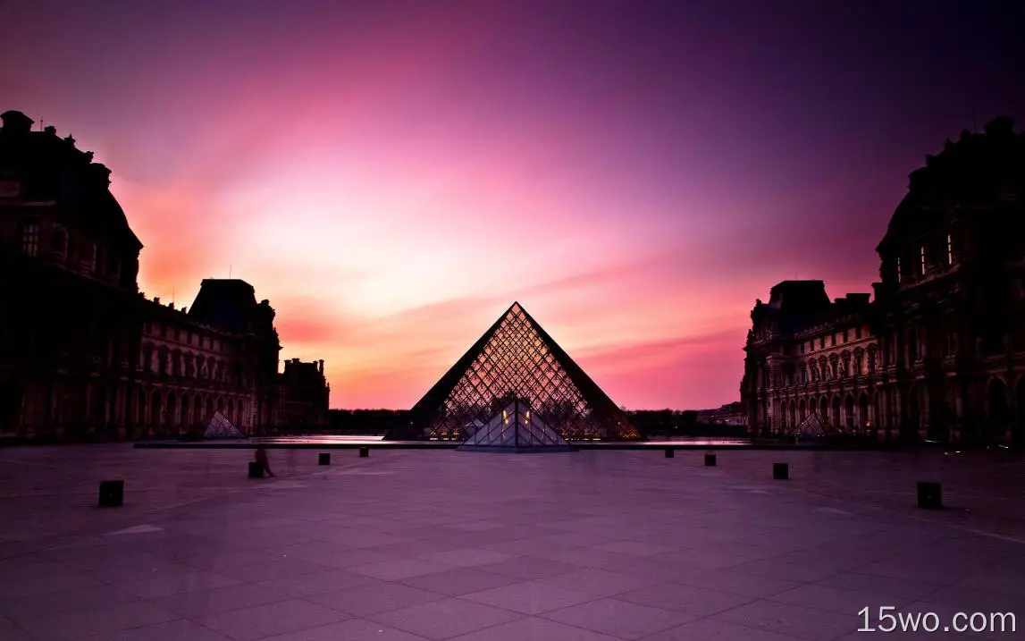 人造 The Louvre 建筑 巴黎 高清壁纸