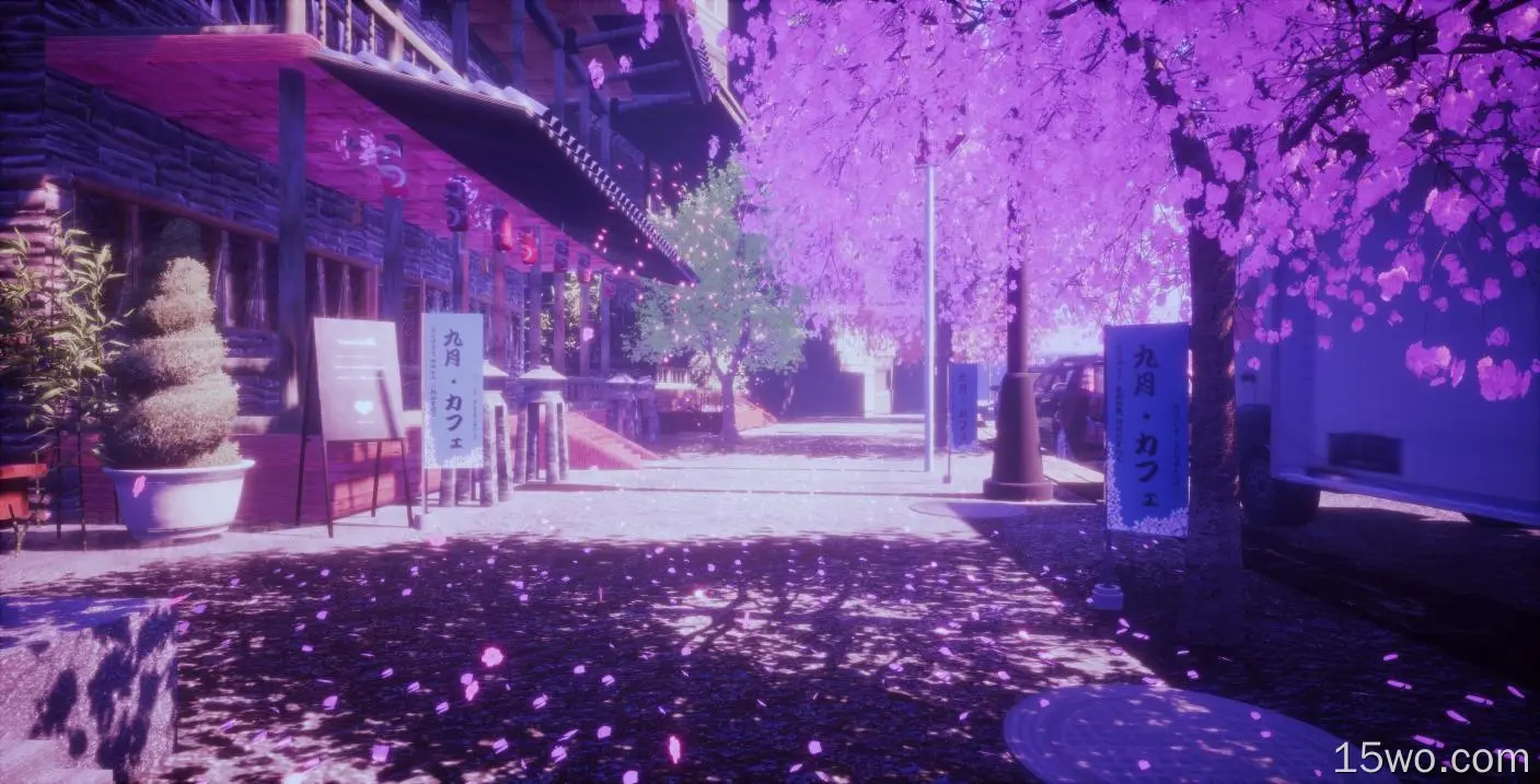 动漫 原创 Sakura Cherry Blossom 街道 高清壁纸