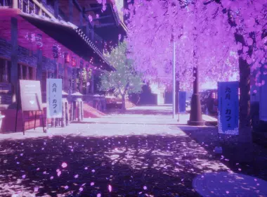 动漫 原创 Sakura Cherry Blossom 街道 高清壁纸 4344x2214