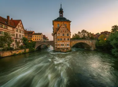 德国，河流，桥梁，房屋，树木 2800x2000