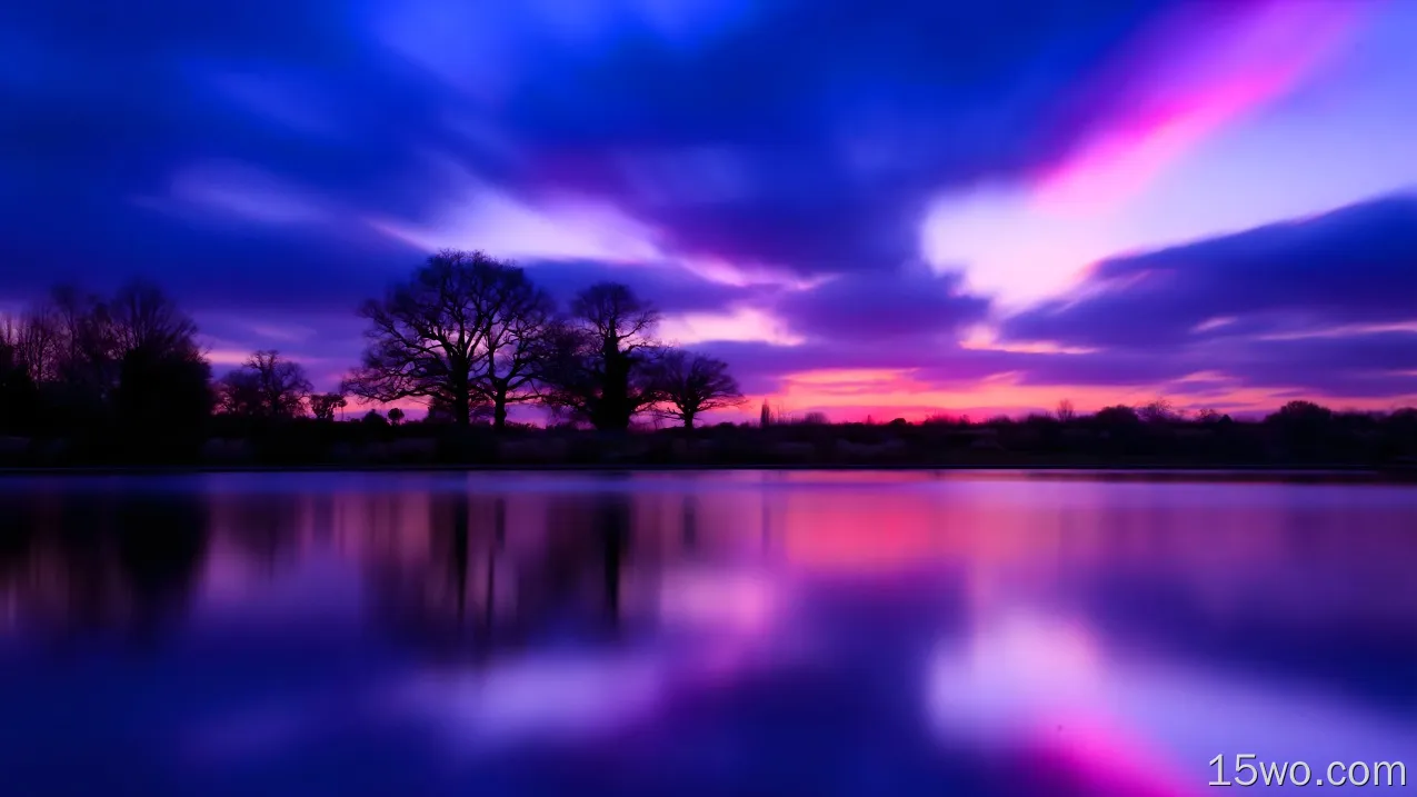 日落,水资源,气氛,余辉,紫色的,壁纸,15360x8640