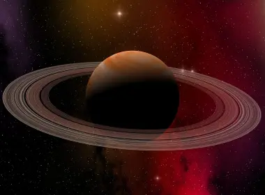 at79空间行星土星恒星艺术插图红色 3840x2400