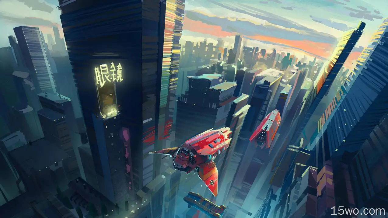 科幻 城市 建筑 摩天大楼 未来主义 高清壁纸