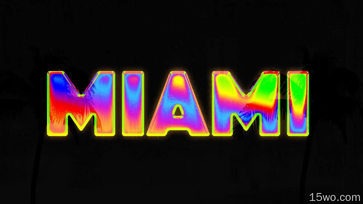 迈阿密,矩形,视觉效果的灯光,品红色,电子标牌,壁纸,3840x2160