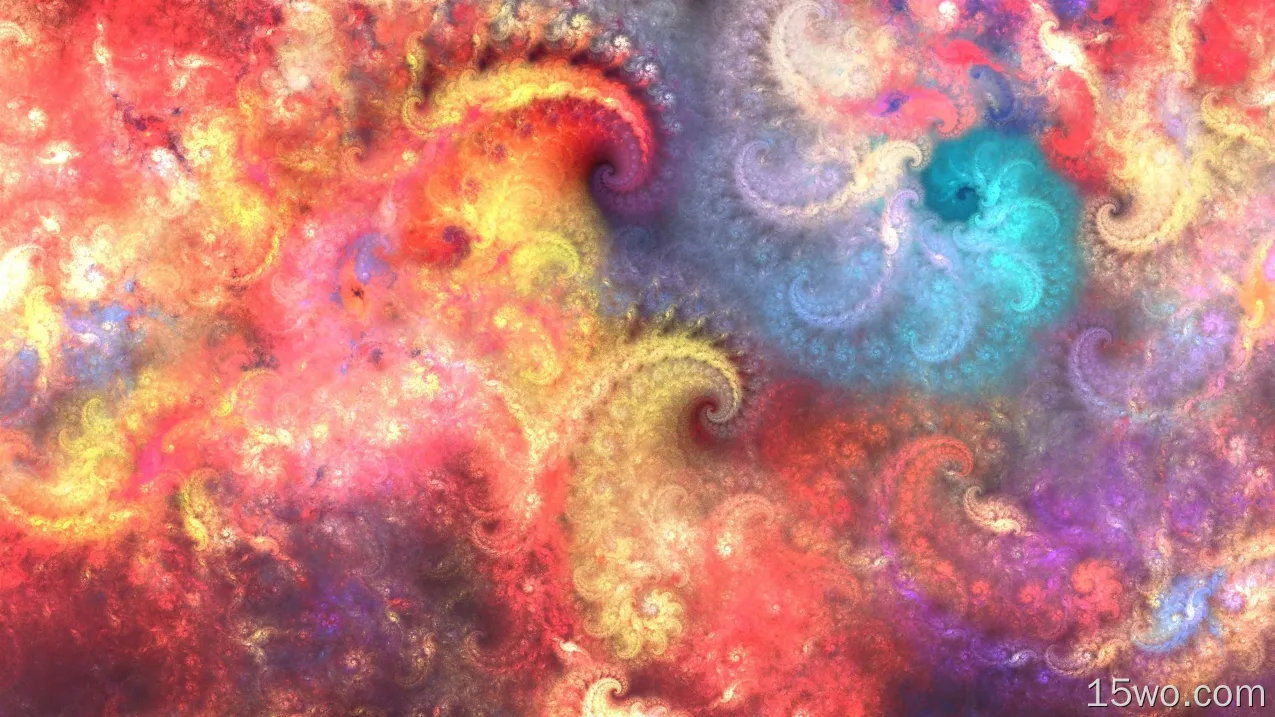章鱼，多彩，分形艺术