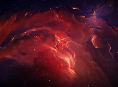 红色星云、星系、数字艺术 2560x1440