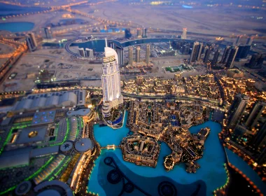 人造 迪拜 城市 阿拉伯联合酋长国 夜晚 高清壁纸 3840x2160