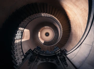 人造 楼梯 St Paul's Cathedral Spiral Staircase 高清壁纸 3840x2160
