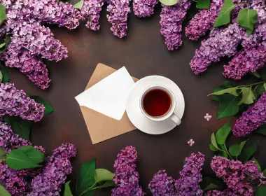 食物 茶 花 丁香 Cup Purple Flower 饮品 高清壁纸 5601x3734