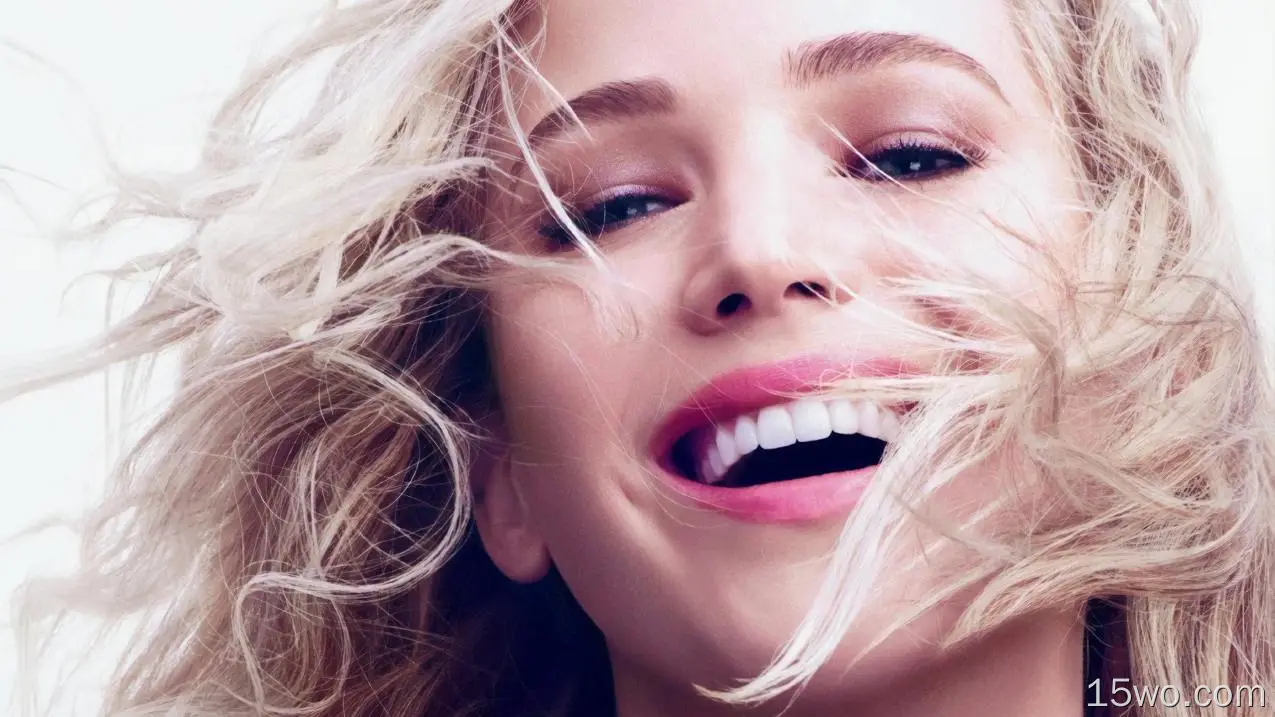名人 詹妮弗·劳伦斯 女演员 美国 女孩 面容 Actress Smile Blonde Lipstick American 高清壁纸