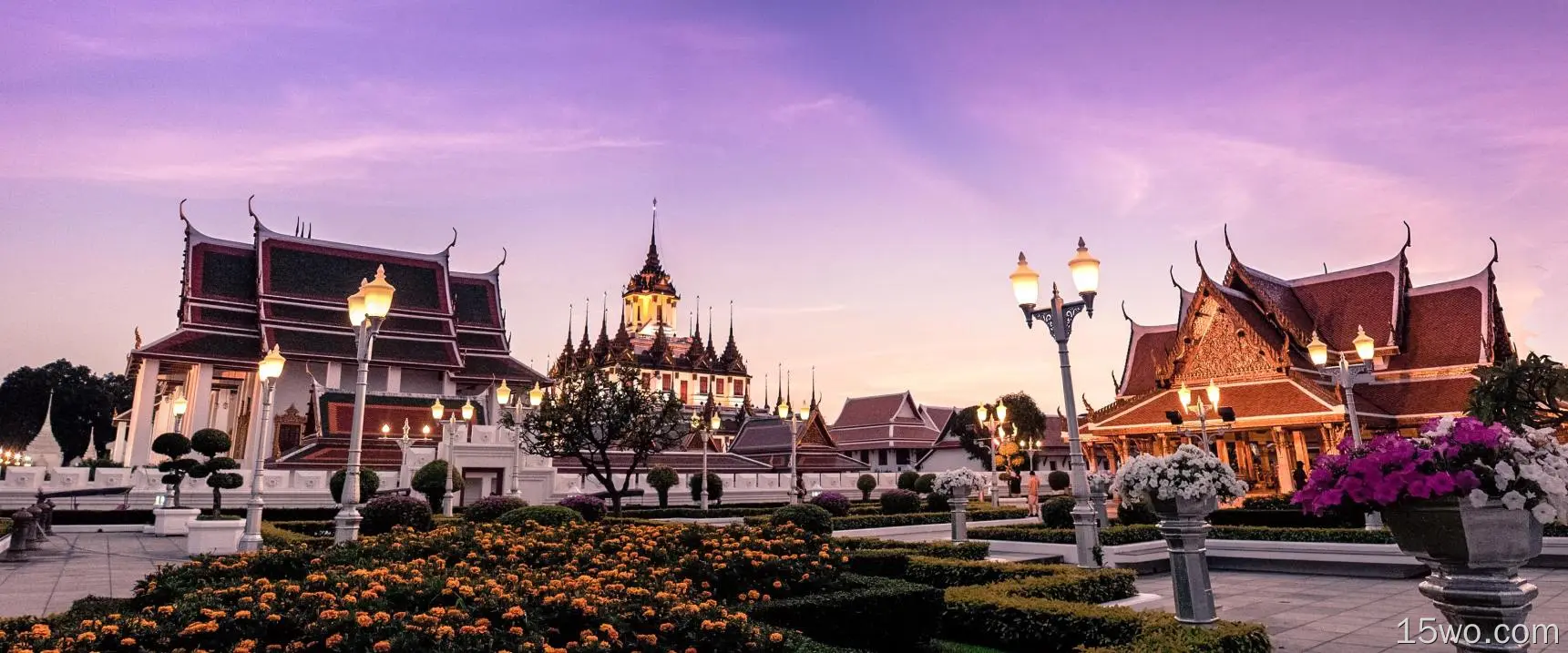 宗教 Wat Ratchanaddaram 庙宇 泰国 高清壁纸
